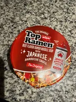 Beef Flavor Ramen Noodle Soup with Japanese Barbecue Sauce