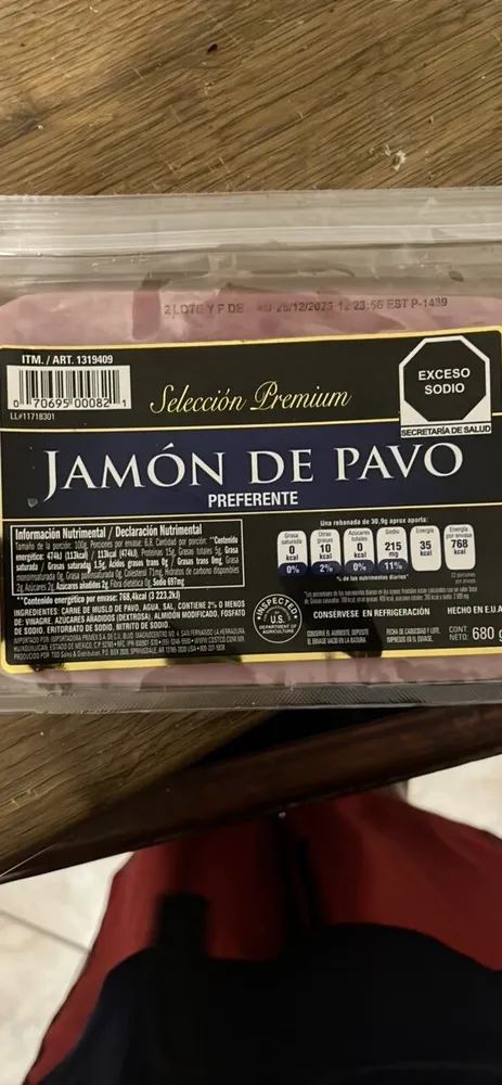 Jamón de pavo
