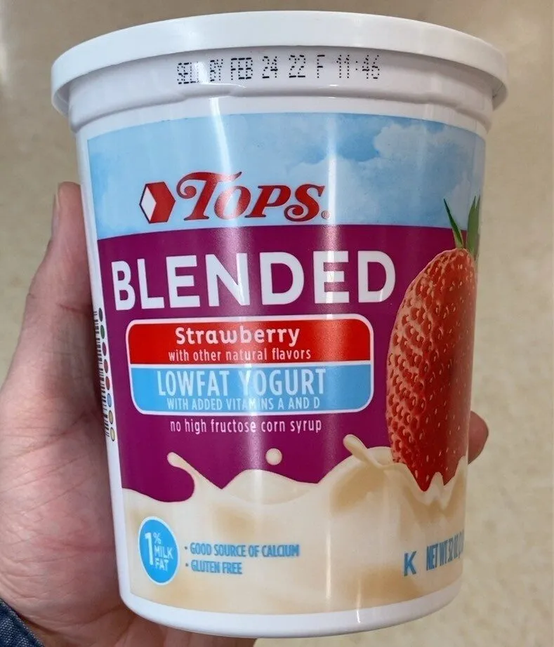 Strawberry blended lowfat yogurt