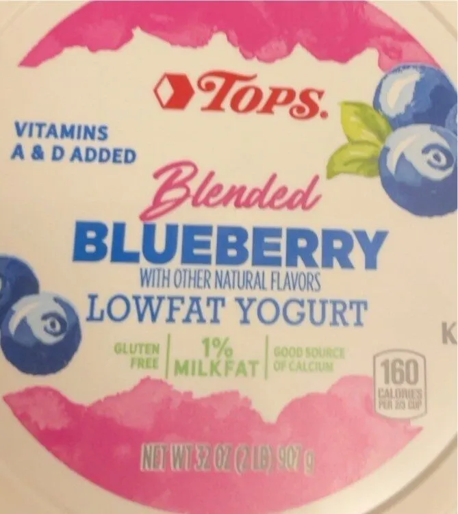 Blueberry blended lowfat yogurt