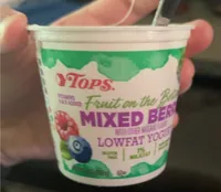 Mixed berry fruit on the bottom lowfat yogurt