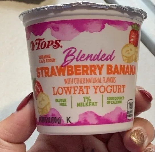 Strawberry banana blended lowfat yogurt