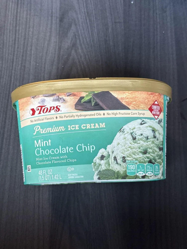 Premium ice cream mint chocolate chip