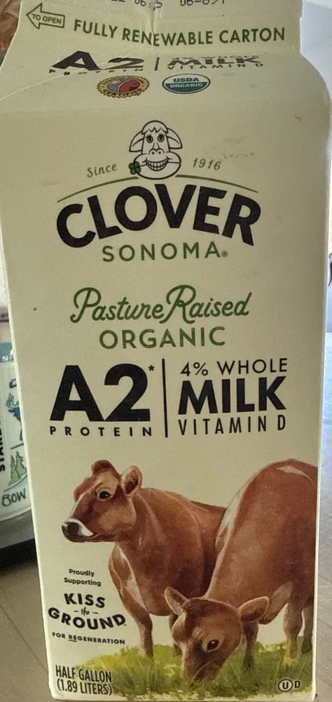 Clover A2 4% Whole Milk