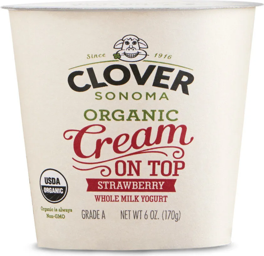Clover sonoma organic cream on top whole milk yogurt