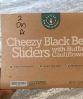 Cheezy Black Bean Sliders with Buffalo Cauliflower