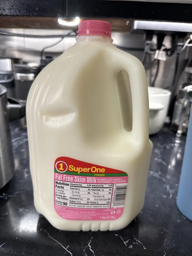 Fat free skim milk