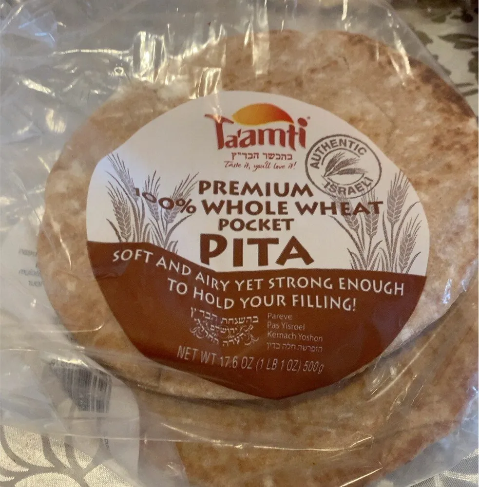 Premium 100% whole wheat pocket pita