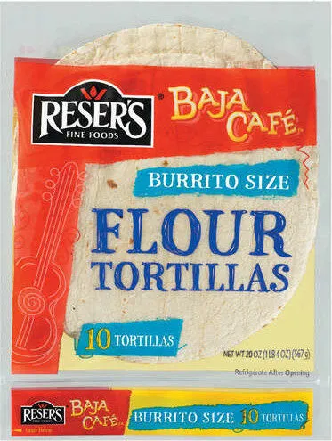 Baja cafe burrito size flour tortillas
