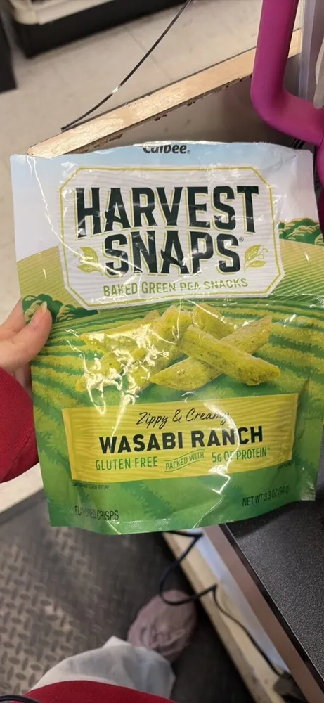 HARVEST SNAPS WASABI RANCH BAKED GREEN PEA SNACKS