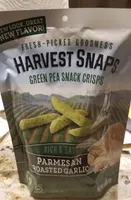 Sharp & creamy green pea snack crisps