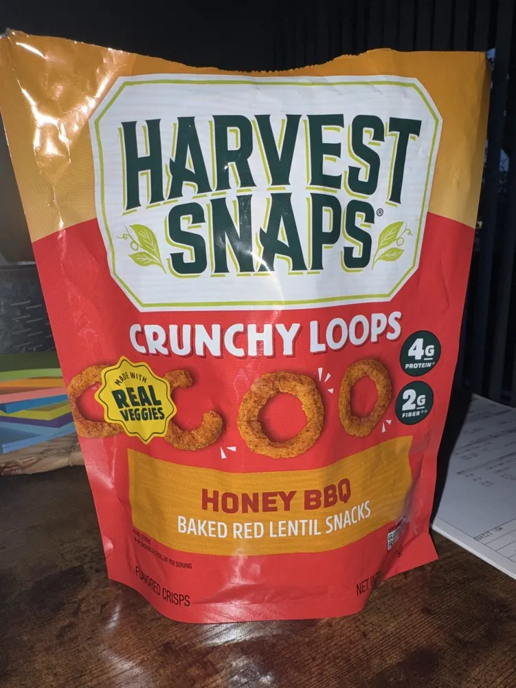 Crunchy Loops Honey BBQ Baked Red Lentil Snacks