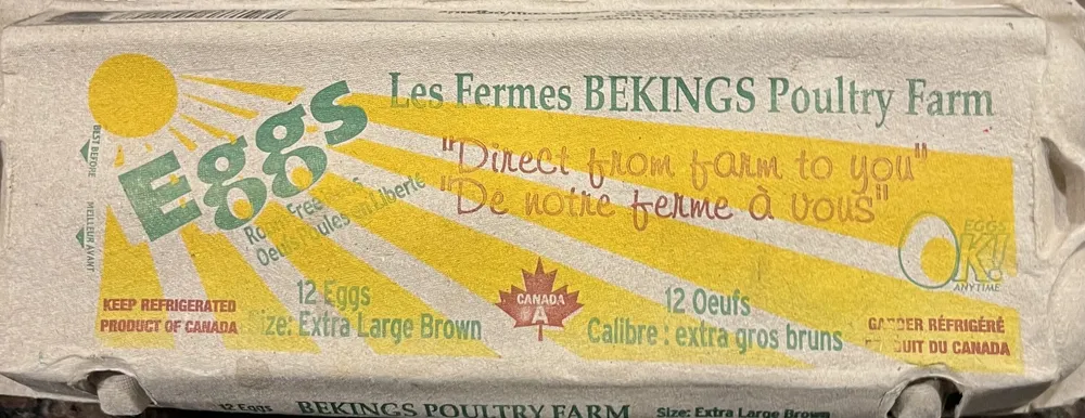 12 Extra-Large Eggs, brown.