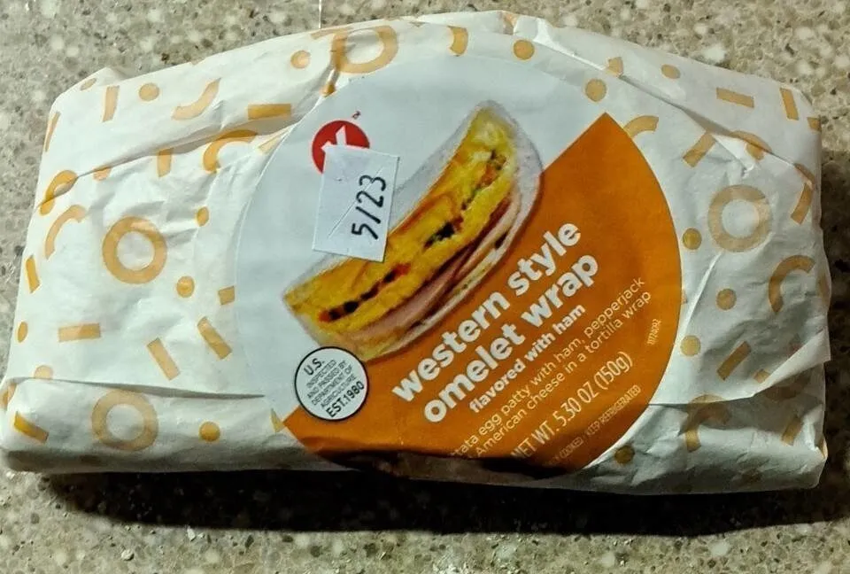 western style omelet wrap flavored with ham