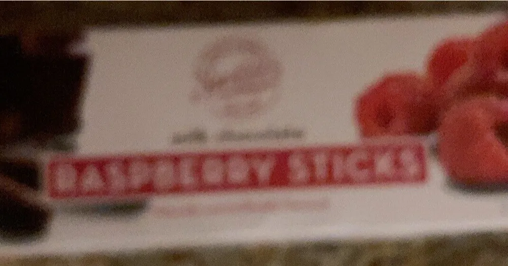 RASPBERRY FLAVORED STICKS covered in rich, milk chocolate