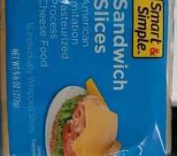 Sandwich Slices American Imitation Pasteurized Process Cheese Food