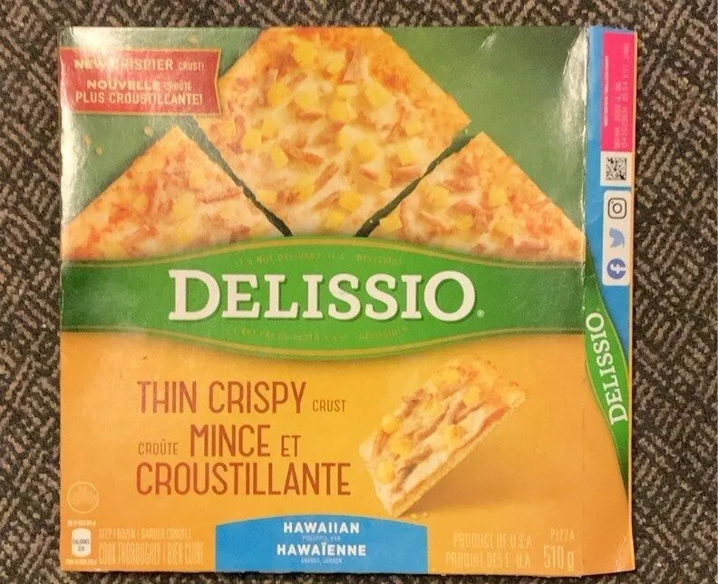 Thin Crispy Crust Pizza Hawaiian