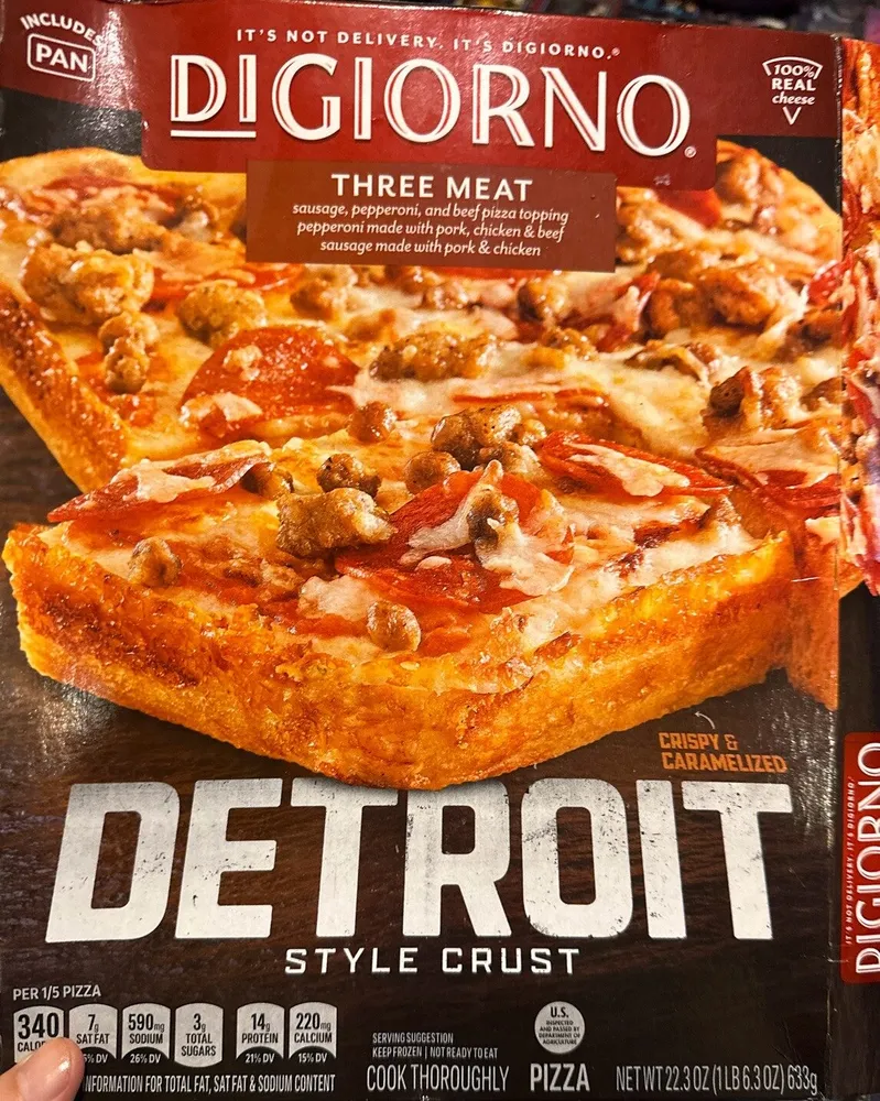 Detroit Style Crust Three Meat Pizza