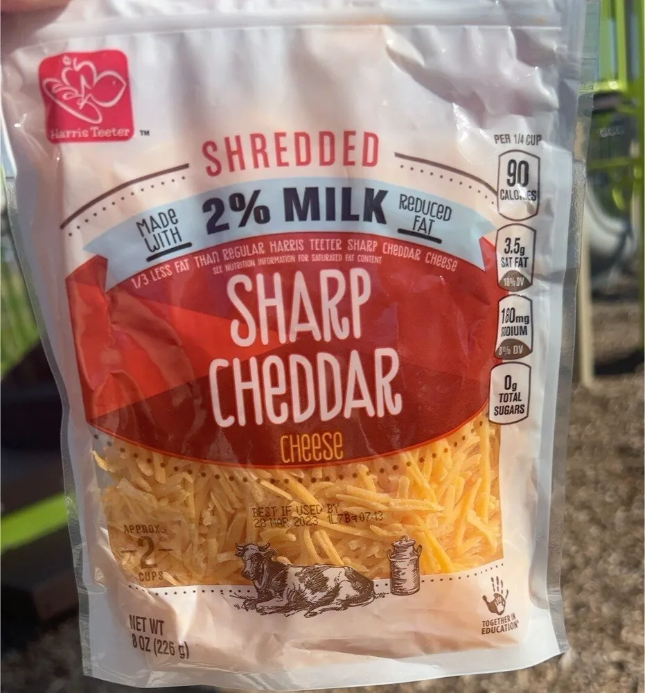 2% sharp  cheddarShredded cheese