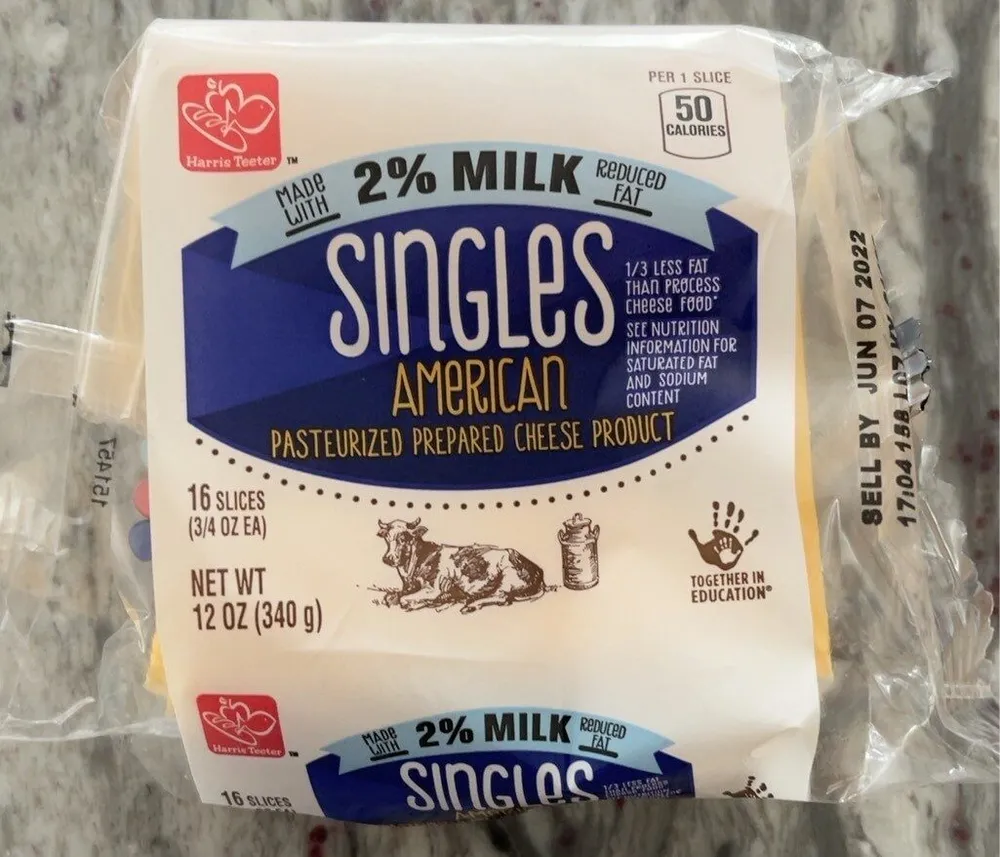 Singles American pasteurized prepared cheese product