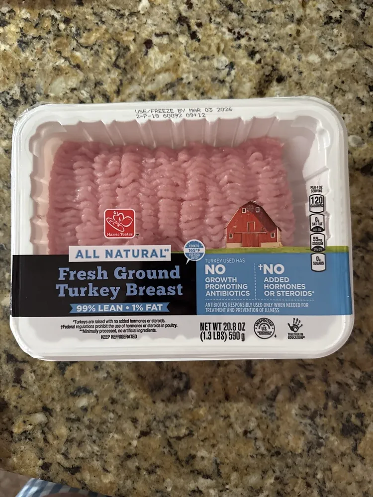 99% lean 1% fat fresh ground turkey breast