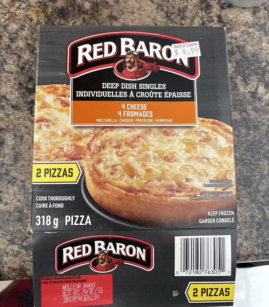 Deep Dish Single Pizzas - Four Cheese