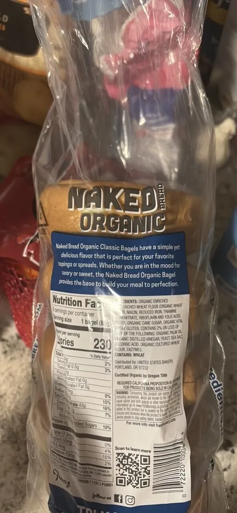 Naked Bread Organic Classic Bagels