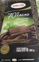 70% cacao with peppermint/à la menthe dark chocolate chocolat noir