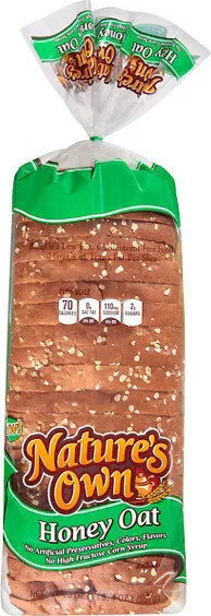 Nature's own honey oat sliced bread