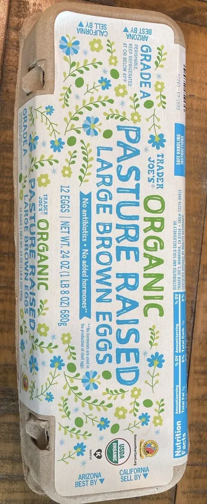 Organic Pasture Raised Large Brown Eggs