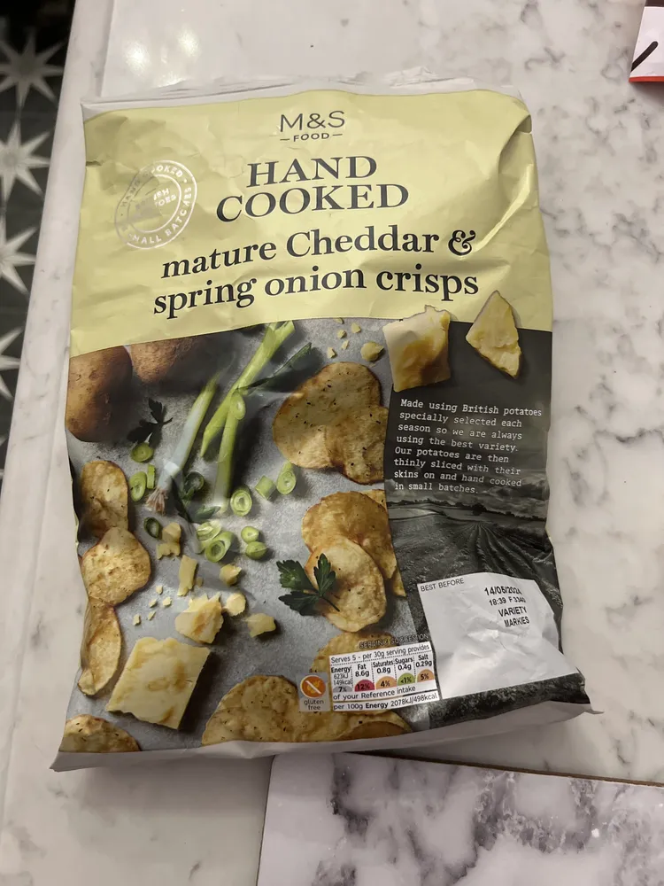 Mature Cheddar & Red Onion Hand Cooked Crisps