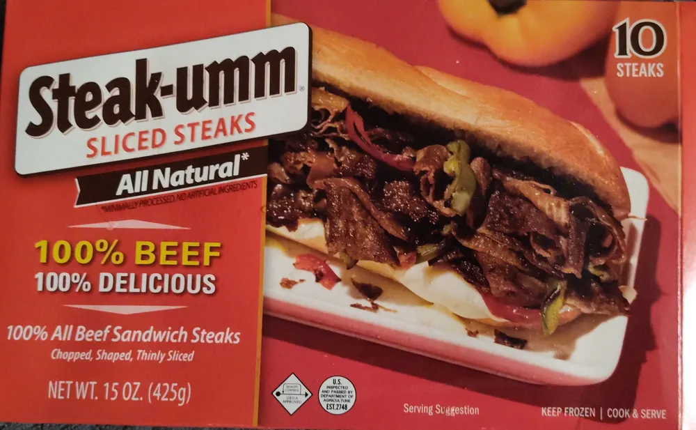 100% All Beef Sliced Steaks