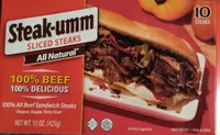100% All Beef Sliced Steaks