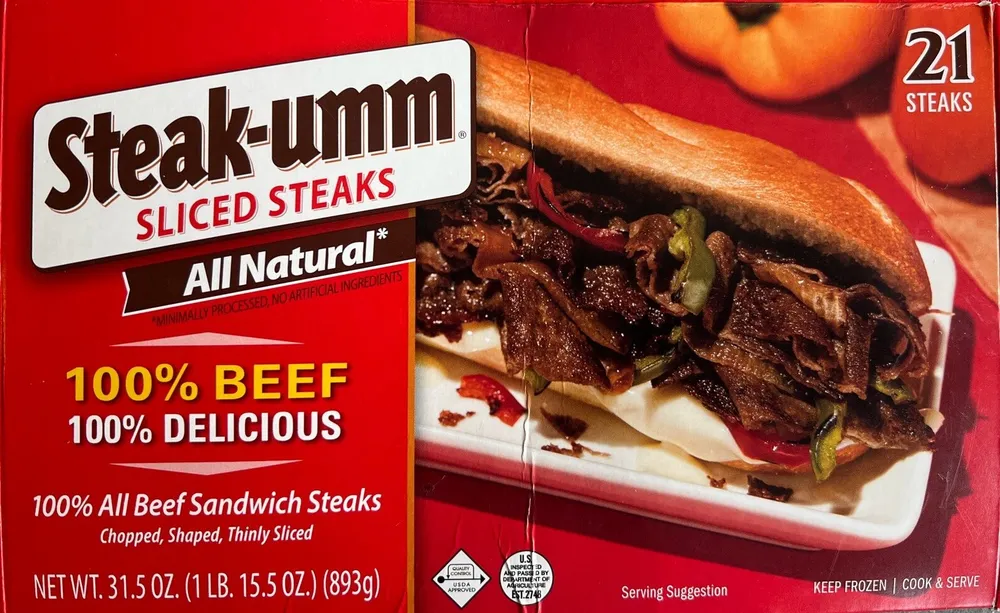 100% beef sliced steaks