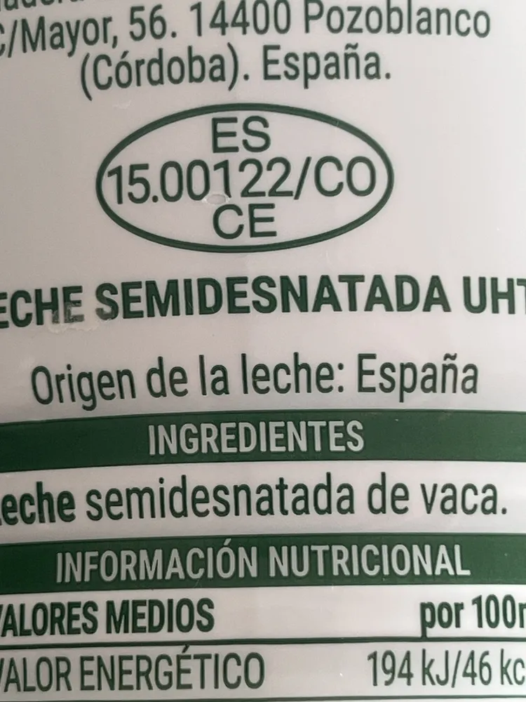 leche semidesnatada