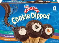 Drumstick cookie dipped ice cream cone