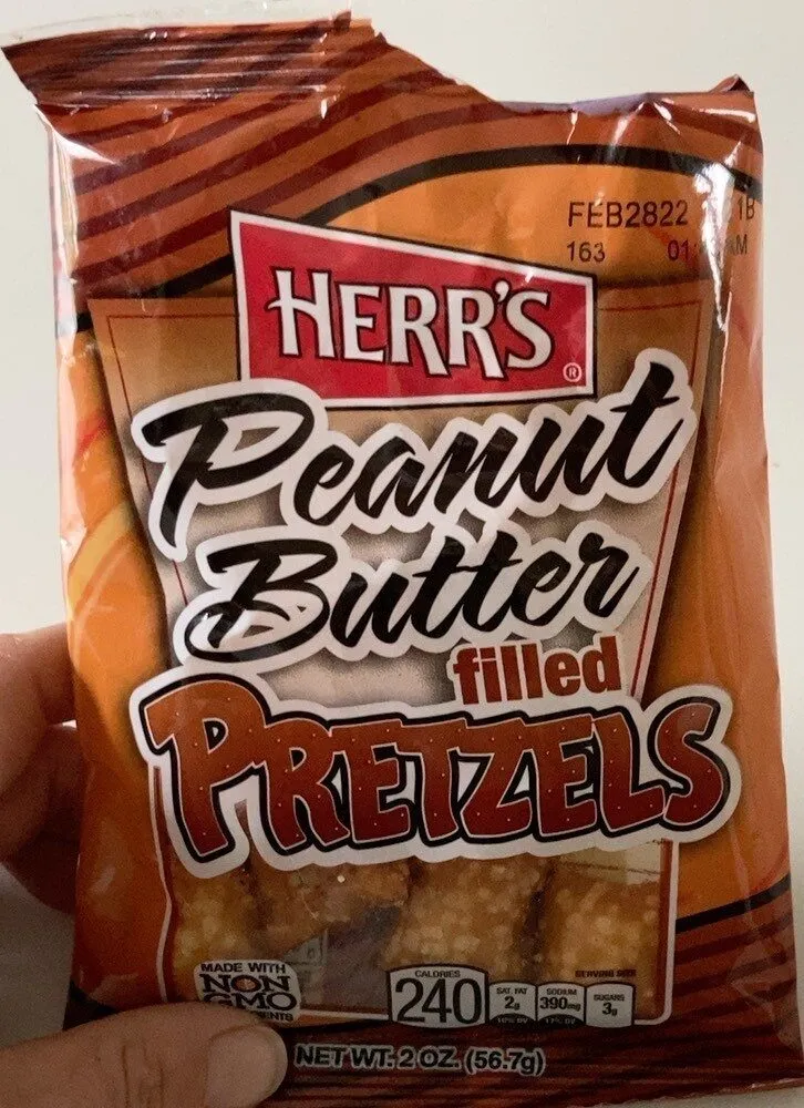 Peanuts butter filled pretzel