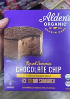 Alden's organic chocolate chip ice cream sandwich
