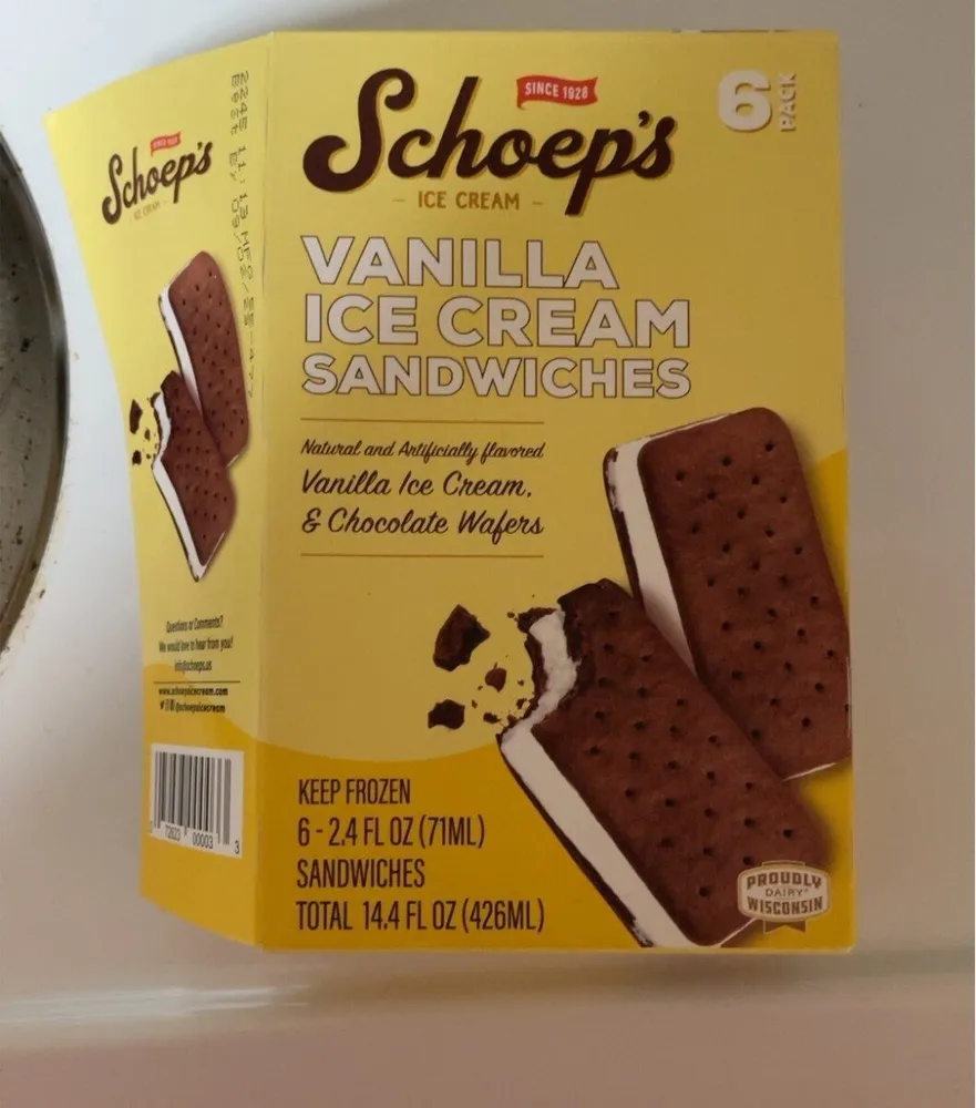 vanilla ice cream sandwich