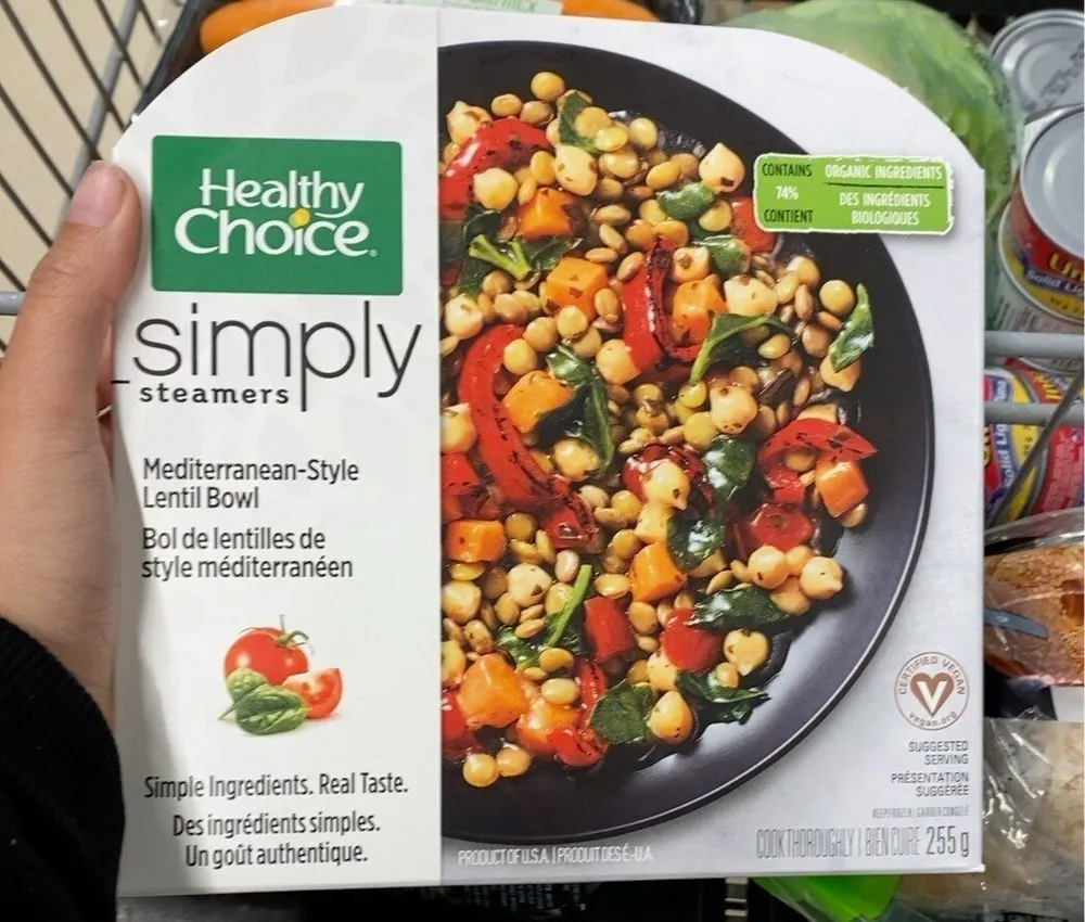 Mediterranean style lentil bowl
