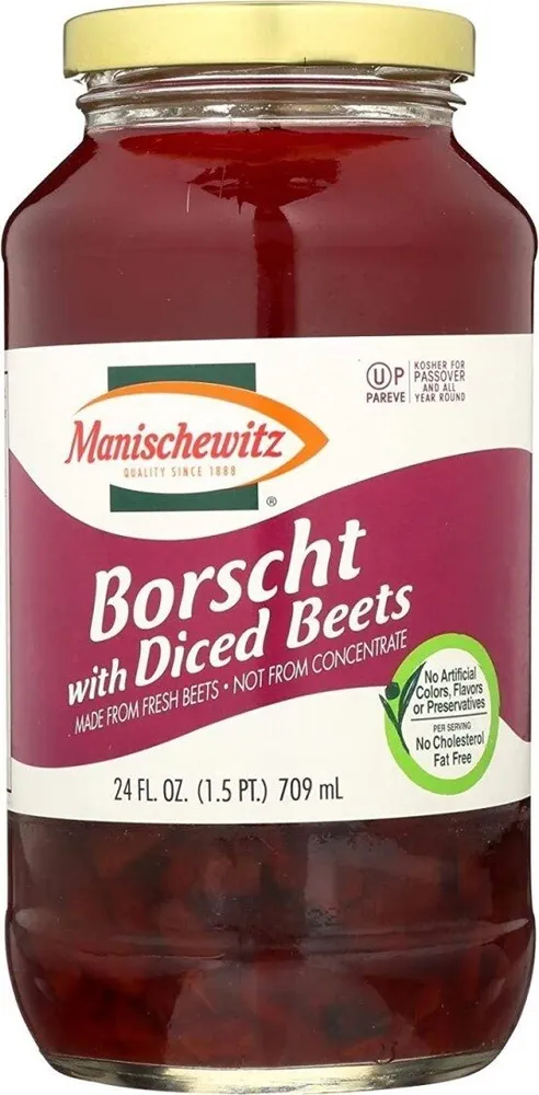 Borscht with diced beets