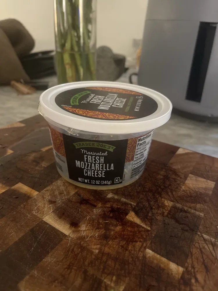 Marinated fresh mozzarella cheese