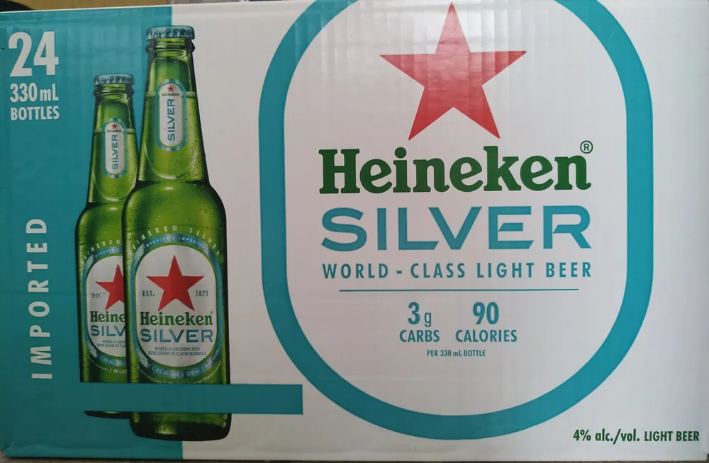 Heineken silver light beer 4%