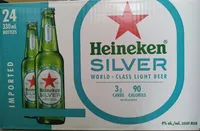 Heineken silver light beer 4%