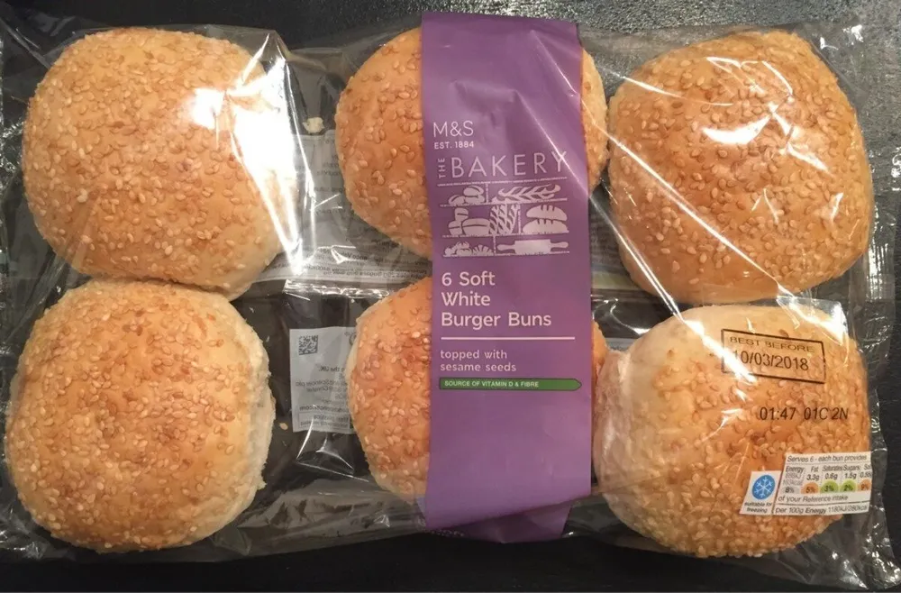 6 soft white burger buns