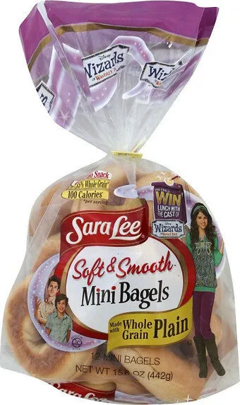 Soft & smooth plain made with whole grain mini bagels