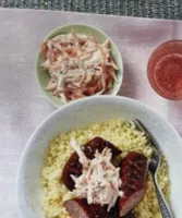 Pepparkorv med couscous och morotstzatsiki