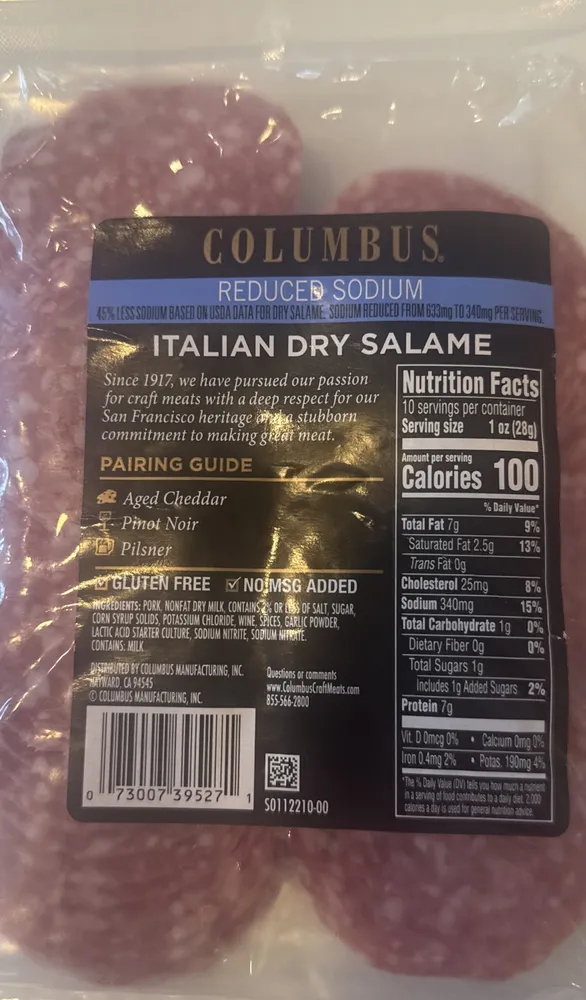 Italian Dry Salame Reduced Sodium