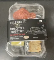 Charcuterie Snack Tray Calabrese Salame Provolone Cheese Non-Smoked Multigrain Crackers