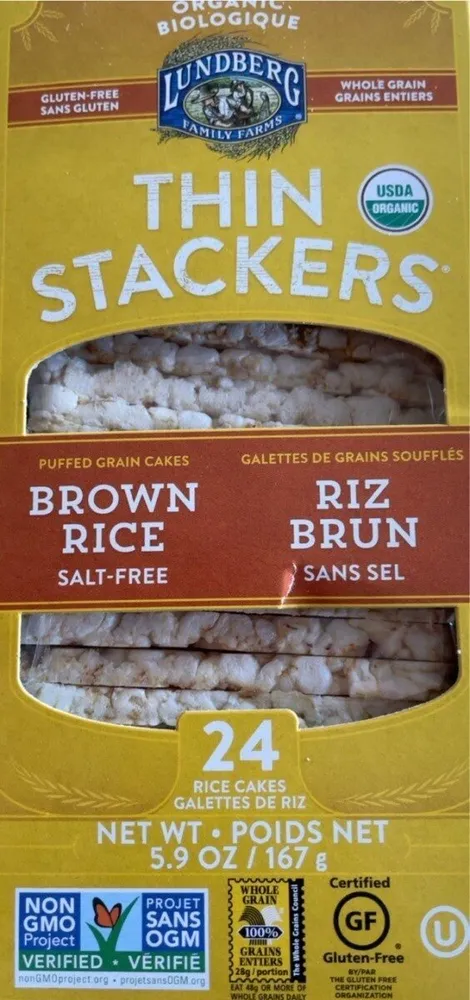 Organic Thin Stackers Brown Rice Salt-Free